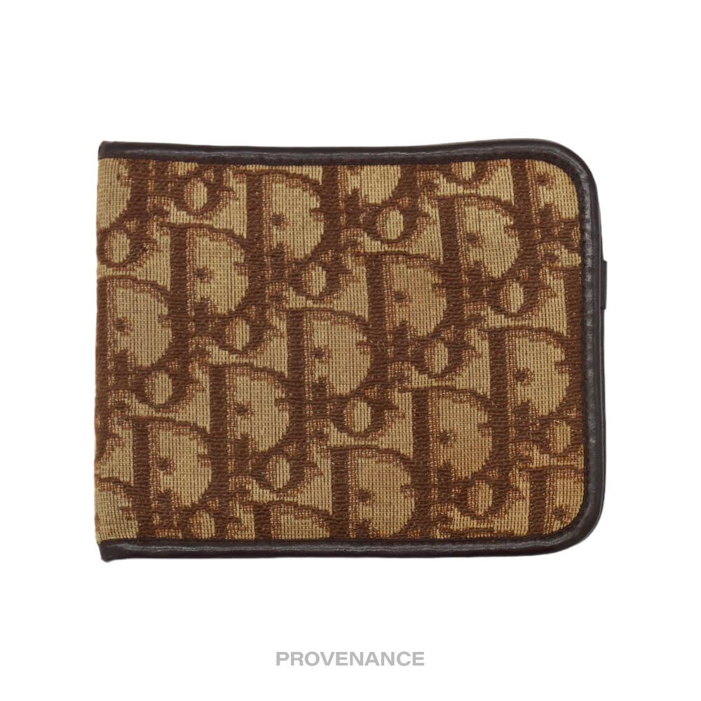 🔴 Dior Oblique Trotter Bifold Wallet - Brown Jacquard